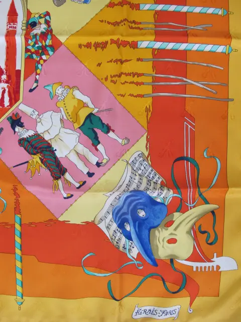 Hermes Paris Carre 90 Le Carnaval De Venise Jacquard Silk Scarf Nwt, photo 10 of 12