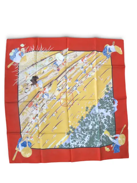 Hermes Paris Carre 90 Marché Flottant Du Lac Inlé Burma Market Silk Scarf W/Box, photo 11 of 12