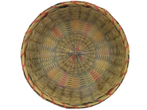 Iroquois Native Sweetgrass & Ash Splint Checkered Rim Round Basket With Lid, photo 6 of 12