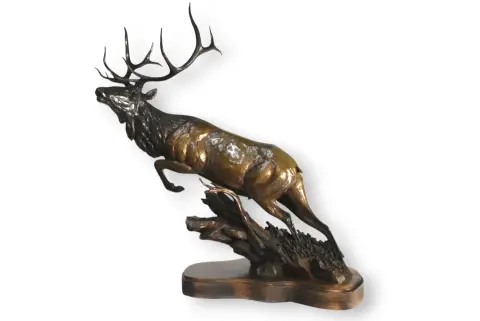 James Stafford "Flight" Bronze Elk Sculpture, photo 1 of 11