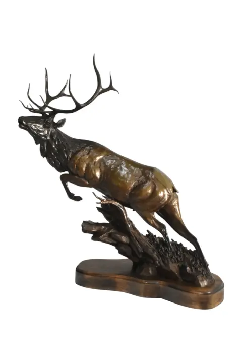 James Stafford "Flight" Bronze Elk Sculpture, photo 2 of 11