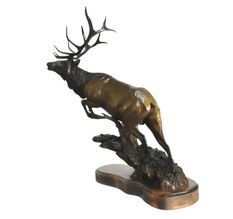 James Stafford "Flight" Bronze Elk Sculpture, photo 3 of 11