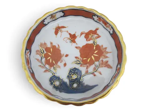 Japanese Lazy Susan Imari Porcelain Butterfly & Flower Rotating Serving Dish Set, photo 8 of 12