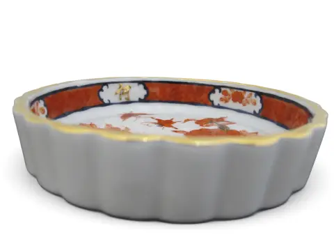 Japanese Lazy Susan Imari Porcelain Butterfly & Flower Rotating Serving Dish Set, photo 9 of 12