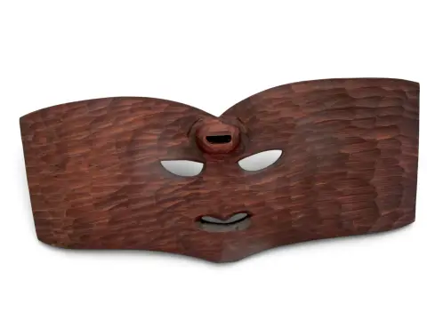 John Collins Maori New Zealand Ta Moko Carved Wood Whaikairo Rakau Mask, photo 6 of 12