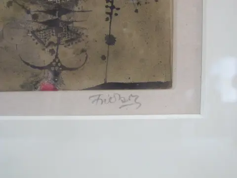 Johnny Friedlaender Signed Framed Two Birds Deux Oiseaux Iii Engraving, photo 3 of 6
