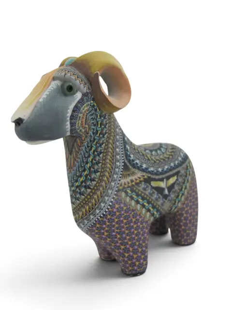 Jon Stuart Anderson Fimo Polymer Millefiori Clay Ram Figurine Sculpture, photo 2 of 10