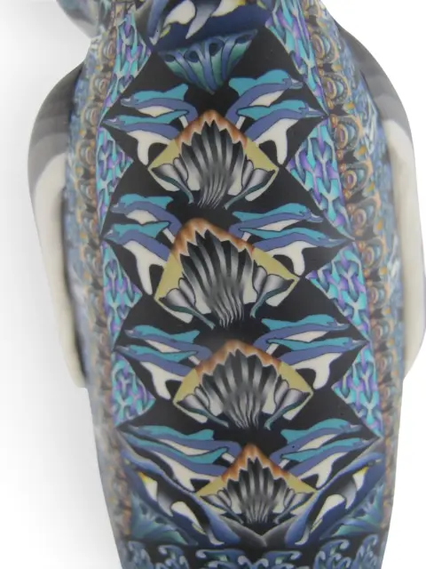 Jon Stuart Anderson Polymer Millefiori Clay Mother Penguin Baby Chick Sculpture, photo 9 of 12