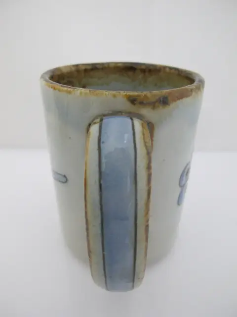 Ken Edwards El Palomar Blue Bird Flowers Mexican Tonala Folk Art Coffee Cup Pair, photo 9 of 11