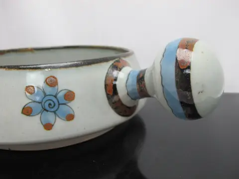 Ken Edwards El Palomar Blue Bird Tonala Mexico Folk Art Pottery Casserole, photo 3 of 11