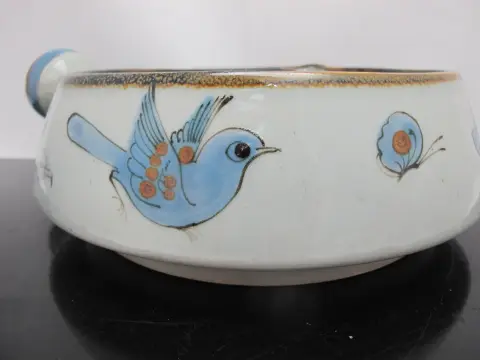 Ken Edwards El Palomar Blue Bird Tonala Mexico Folk Art Pottery Casserole, photo 7 of 11