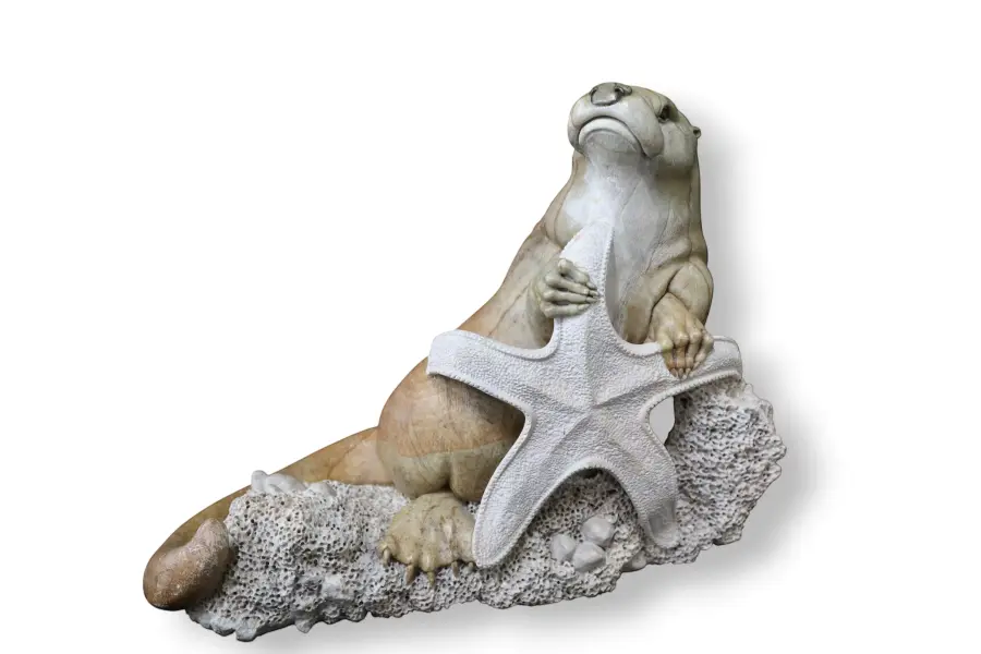 KEVIN PETERS "Get Your Own Starfish" Brazilian Soapstone Sea Otter Sculpture