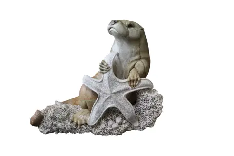 Kevin Peters "Get Your Own Starfish" Brazilian Soapstone Sea Otter Sculpture, photo 3 of 12
