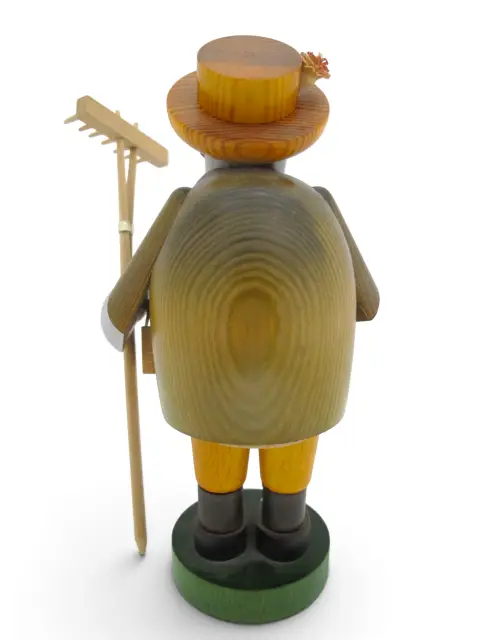 Kwo Erzgebirge Germany Gardener With Rake Wooden Incense Cone Smoker Burner, photo 6 of 9