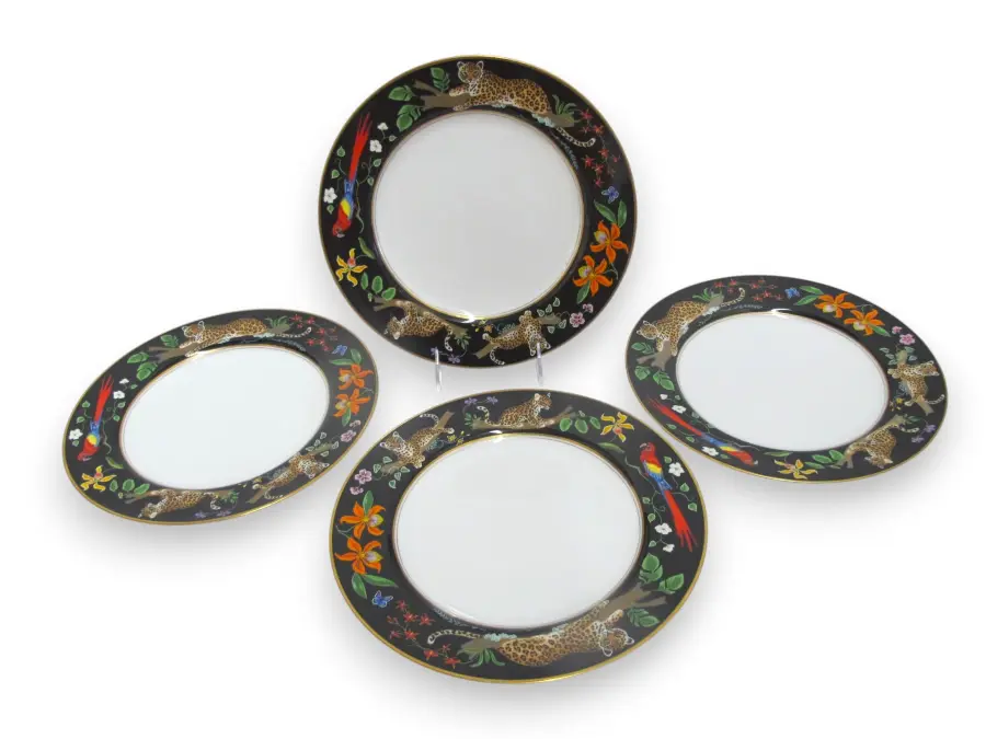 Lynn CHASE 1988 Safari JAGUAR Jungle Cat 24 Karat 10 7/8" Dinner Plate