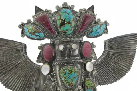 Michael Little Elk Sterling Turquoise Kachina Eagle Dancer Sculpture, photo 5 of 12