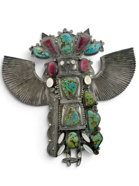 Michael Little Elk Sterling Turquoise Kachina Eagle Dancer Sculpture, photo 10 of 12