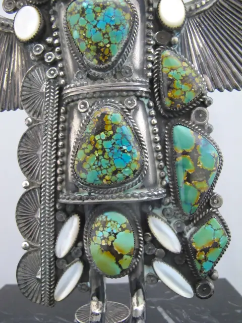 Michael Little Elk Sterling Turquoise Kachina Eagle Dancer Sculpture, photo 11 of 12