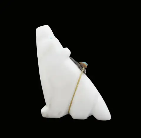 Michael Mahooty Zuni Native American Howling Wolf Fetish With Offering, photo 1 of 9