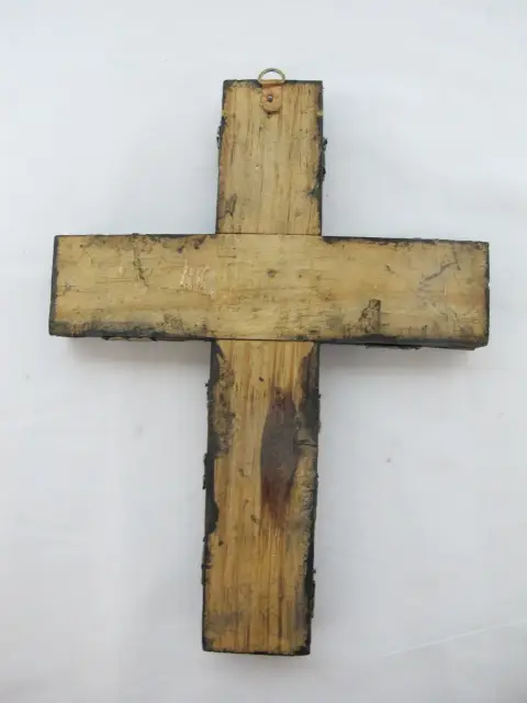 Milagros Nailed Brass Charms Mexico Folk Art Wall Hanging Cross, photo 6 of 8