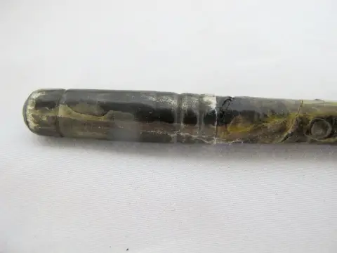 Natural Horn & Snakeskin Antique Walking Stick Gadget Cane With Hidden Corkscrew, photo 11 of 11