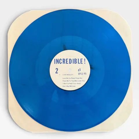 Nice the Beatles Incredible! Bootleg Vinyl Blue Colored Record, photo 4 of 4