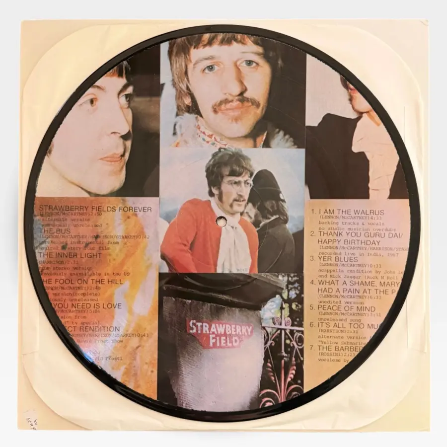 NICE The Beatles STRAWBERRY FIELDS Picture Disc Bootleg Vinyl Record