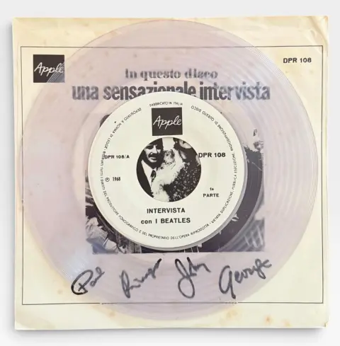 Nice the Beatles Una Sensazionale Intervista 7" Bootleg Clear Vinyl Record, photo 3 of 4