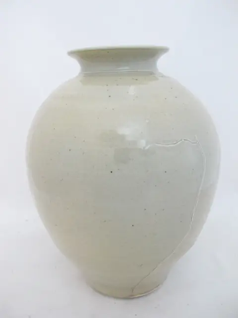 Nils Lou Large Celadon Pacific Nw Art Pottery Ovoid Crackle Vase, photo 6 of 12