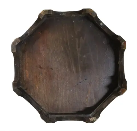 Octagonal Korean Wooden Chest/Hat Box With Brass Hardware, photo 9 of 9