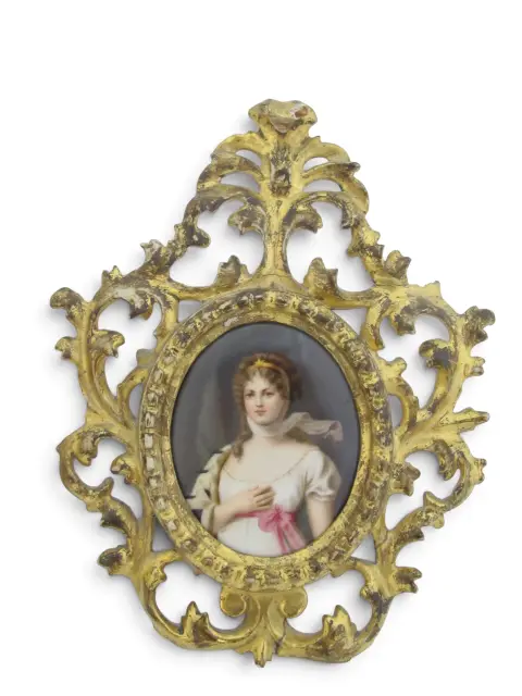 Queen Louise of Prussia Miniature Gustav Richter Gilt Framed Porcelain Painting, photo 1 of 12