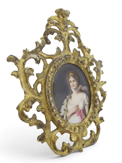 Queen Louise of Prussia Miniature Gustav Richter Gilt Framed Porcelain Painting, photo 4 of 12