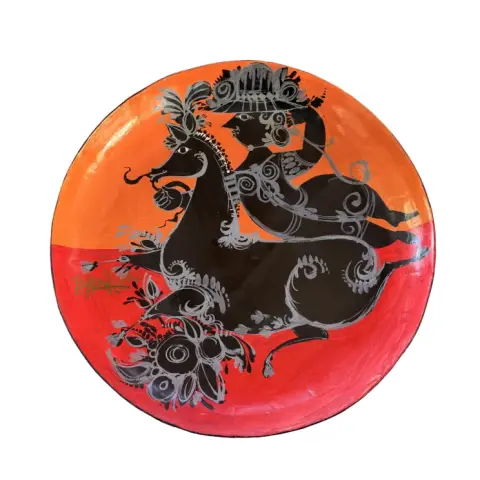 Rare Bjorn Wiinblad Large Paper Mache Charger/Decorative Wall Plate, photo 1 of 12