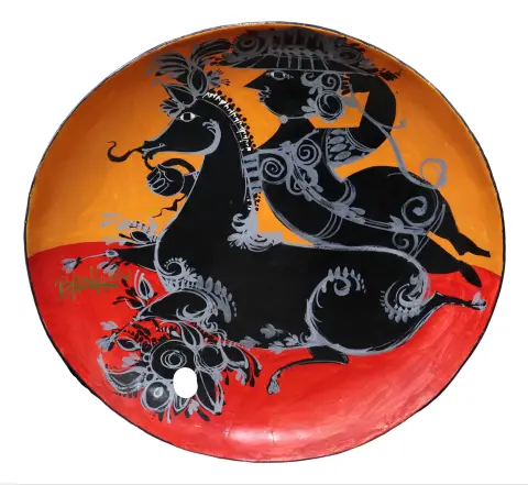 Rare Bjorn Wiinblad Large Paper Mache Charger/Decorative Wall Plate, photo 12 of 12