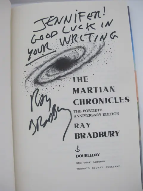 Ray Bradbury Hand Signed the Martian Chronicles 1990 40th Anniversary Hc Book, photo 4 of 7
