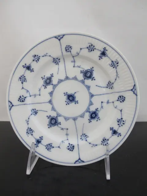 Royal Copenhagen 180 Denmark Plain Blue Fluted 6 3/4" Dessert Plate Dish Pair, photo 2 of 6