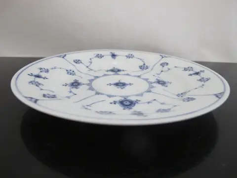 Royal Copenhagen 180 Denmark Plain Blue Fluted 6 3/4" Dessert Plate Dish Pair, photo 5 of 6
