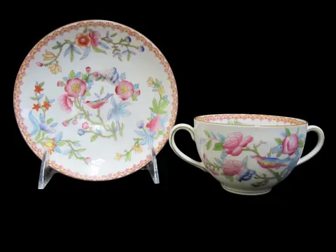 Royal Doulton Ito Smooth E2929 Songbird Soup Cream Bowl Cup & Saucer Pair, photo 2 of 11
