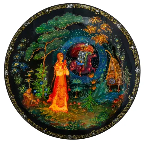 Russian Fairy Tale Dead Princess & 7 Bogatyrs Hand Painted Lacquer Box, photo 1 of 10
