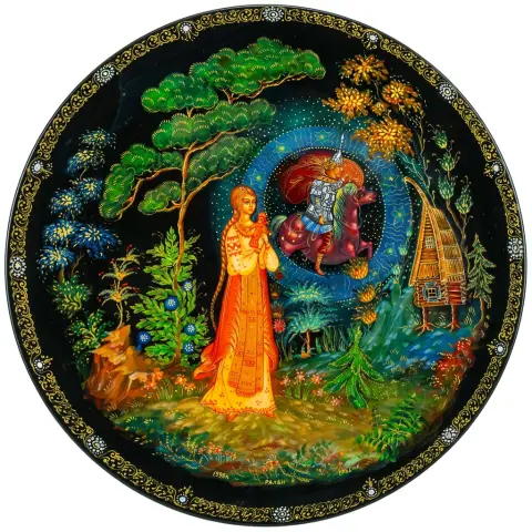 Russian Fairy Tale Dead Princess & 7 Bogatyrs Hand Painted Lacquer Box, photo 2 of 10