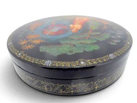 Russian Fairy Tale Dead Princess & 7 Bogatyrs Hand Painted Lacquer Box, photo 6 of 10