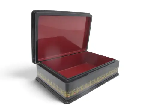Russian Saint Petersburg Historical Span Scenic Hand Painted Lacquer Box, photo 7 of 11