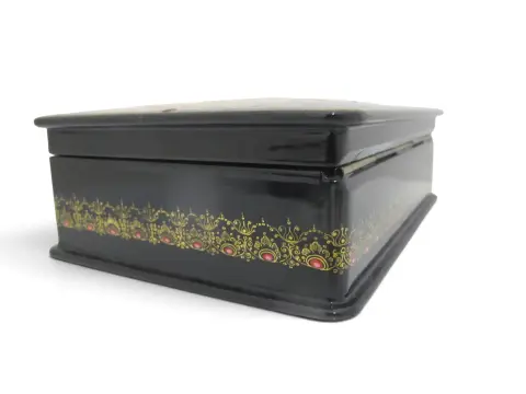 Russian Saint Petersburg Historical Span Scenic Hand Painted Lacquer Box, photo 10 of 11