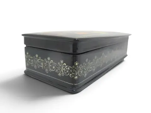 Russian Saint Petersburg Kholuy Style Hand Painted Lacquer Box Signed, photo 7 of 12