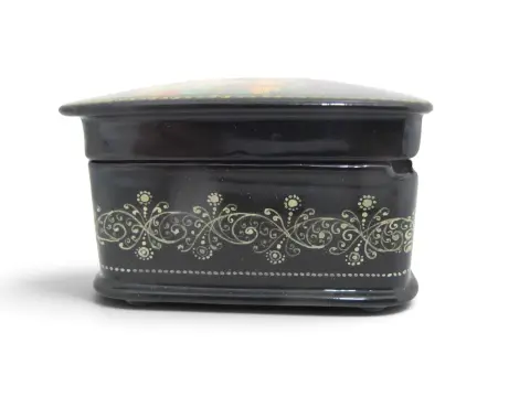 Russian Saint Petersburg Kholuy Style Hand Painted Lacquer Box Signed, photo 11 of 12