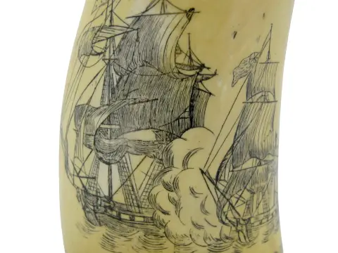 Save the Whale Polymer Faux Scrimshaw Reproduction Peacock Epervier Artek Tooth, photo 6 of 12