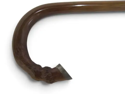 Stylized Deer Hoof Carved Wood Crook Handle Walking Stick Cane, photo 7 of 9