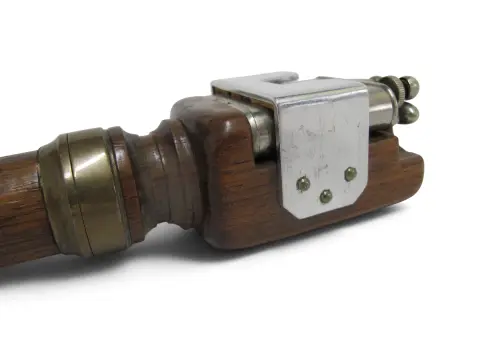 The Clark Lift Arm Lighter Fraternity Crest Antique Gadget Cane Walking Stick, photo 4 of 12
