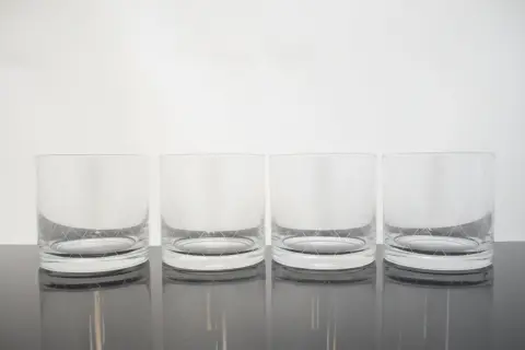 Tiffany & Co Crystal Diamond Criss Cross Double Old Fashioned Low Ball Glass Set, photo 1 of 8