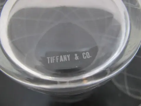 Tiffany & Co Crystal Diamond Criss Cross Double Old Fashioned Low Ball Glass Set, photo 7 of 8